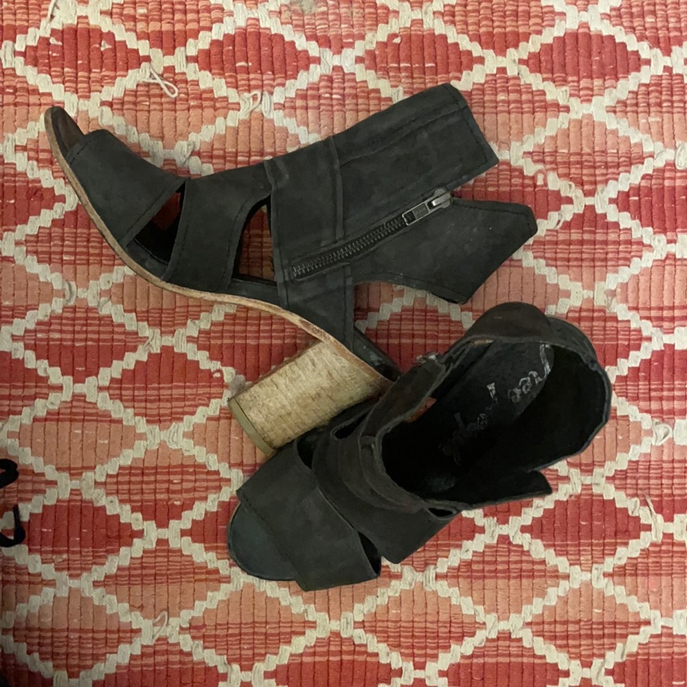 Free People black leather heels.